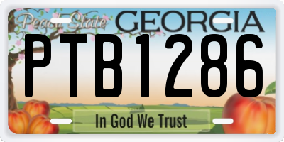 GA license plate PTB1286