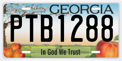 GA license plate PTB1288