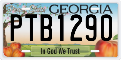 GA license plate PTB1290