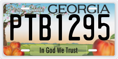 GA license plate PTB1295