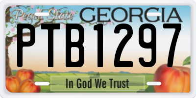 GA license plate PTB1297