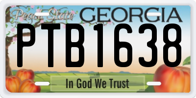 GA license plate PTB1638