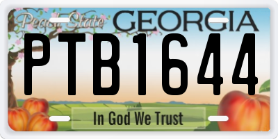 GA license plate PTB1644
