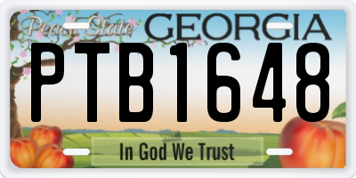 GA license plate PTB1648