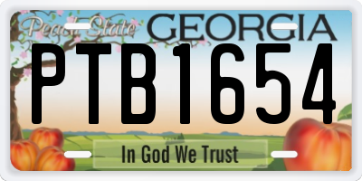 GA license plate PTB1654
