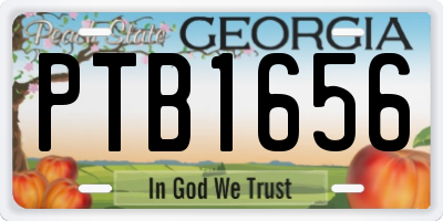 GA license plate PTB1656