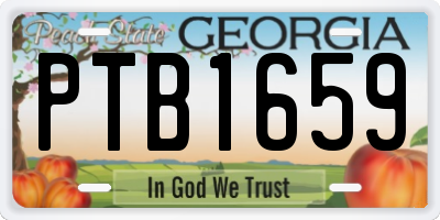 GA license plate PTB1659