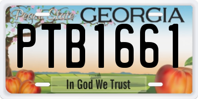 GA license plate PTB1661
