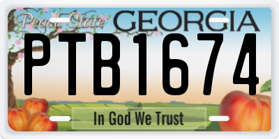 GA license plate PTB1674