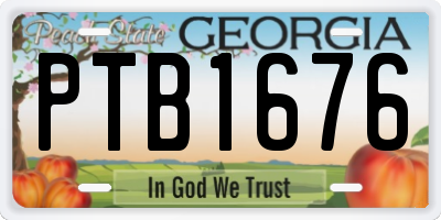 GA license plate PTB1676