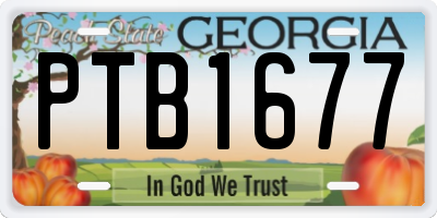 GA license plate PTB1677