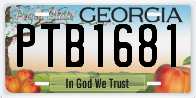 GA license plate PTB1681