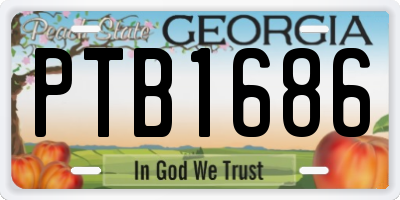 GA license plate PTB1686