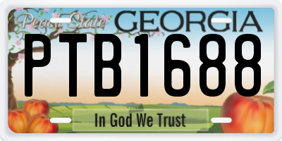 GA license plate PTB1688