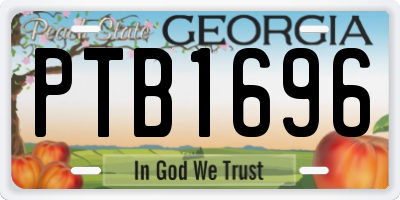 GA license plate PTB1696