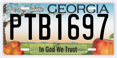 GA license plate PTB1697