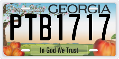 GA license plate PTB1717