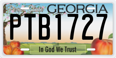 GA license plate PTB1727