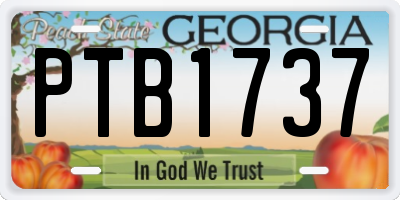 GA license plate PTB1737