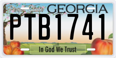 GA license plate PTB1741
