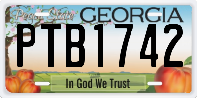 GA license plate PTB1742