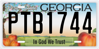 GA license plate PTB1744