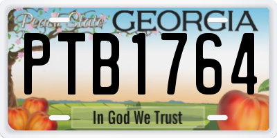 GA license plate PTB1764