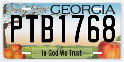 GA license plate PTB1768