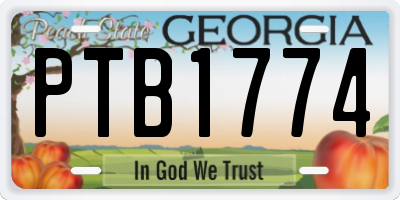 GA license plate PTB1774