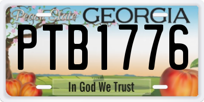 GA license plate PTB1776