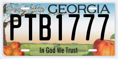 GA license plate PTB1777