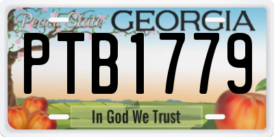 GA license plate PTB1779