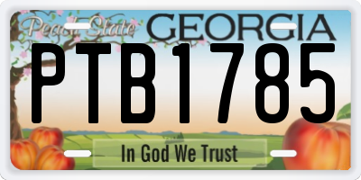 GA license plate PTB1785