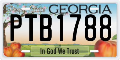 GA license plate PTB1788