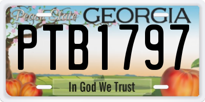 GA license plate PTB1797