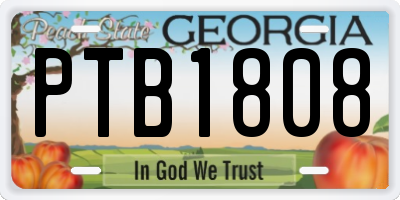 GA license plate PTB1808