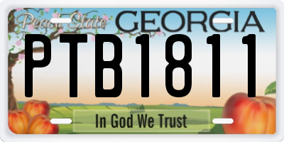 GA license plate PTB1811