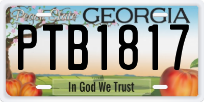 GA license plate PTB1817