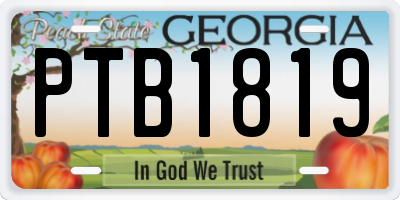 GA license plate PTB1819