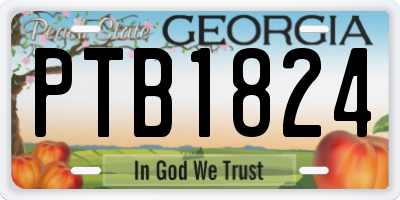 GA license plate PTB1824