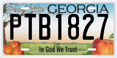 GA license plate PTB1827