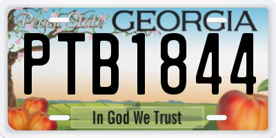 GA license plate PTB1844