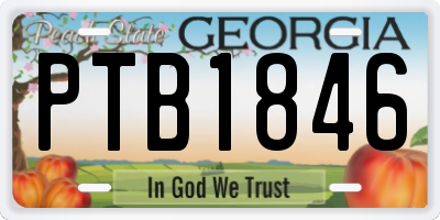 GA license plate PTB1846