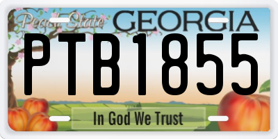 GA license plate PTB1855