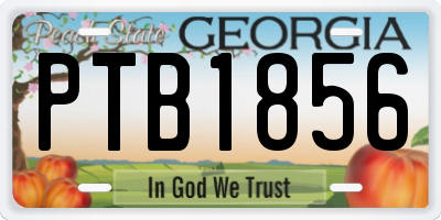 GA license plate PTB1856