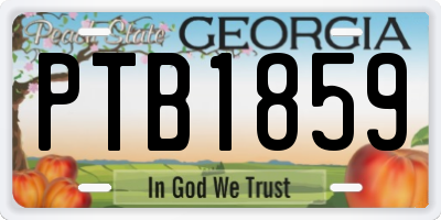 GA license plate PTB1859