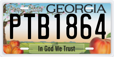 GA license plate PTB1864