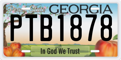 GA license plate PTB1878