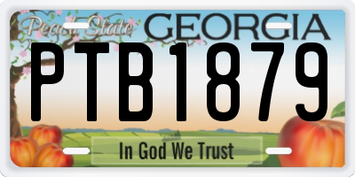 GA license plate PTB1879