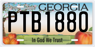 GA license plate PTB1880